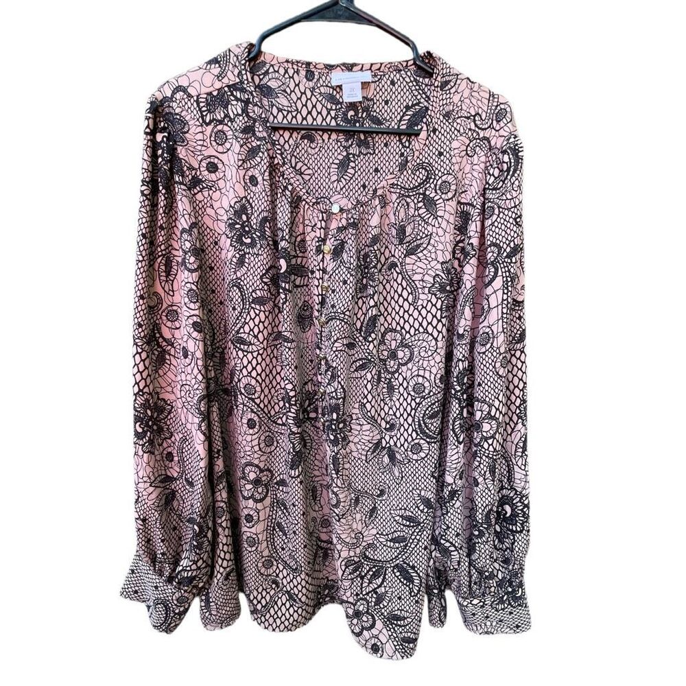 Liz Claiborne size 2X floral blouse.